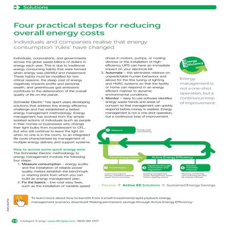 Four practical steps for reducing overall energy costs
