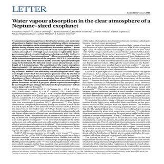 Water vapour absorption in the clea...