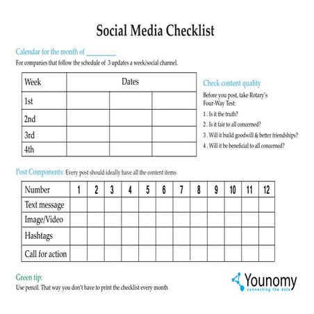 Social Media Checklist