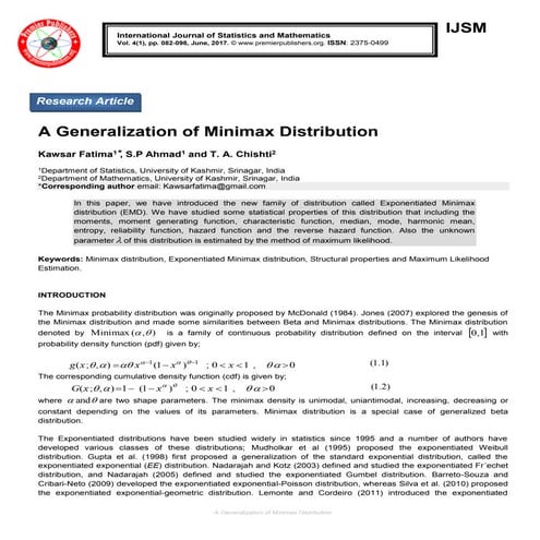 A Generalization of Minimax Distribution 