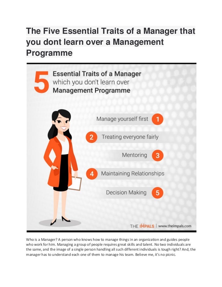 The Five Essential Traits Of A Manager That You Dont Learn Over A Man 