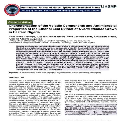 Characterization of the Volatile Components and Antimicrobial ...