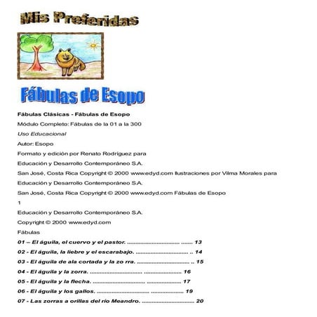 FABULAS DE ESOPO