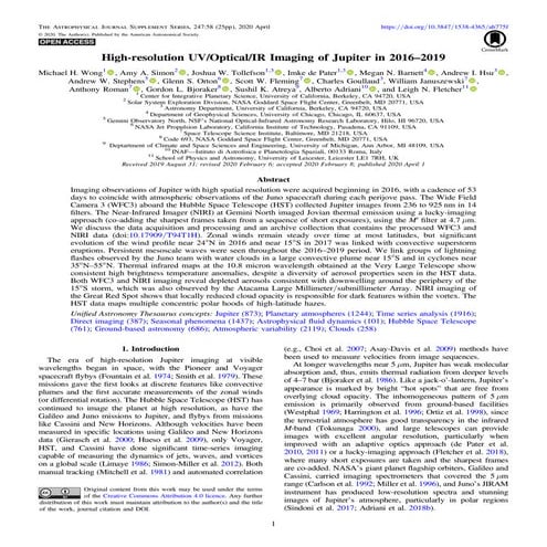 High-resolution UV/Optical/IR Imaging of Jupiter in 2016–2019