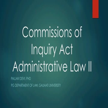 The commissions of enquiry act 1952