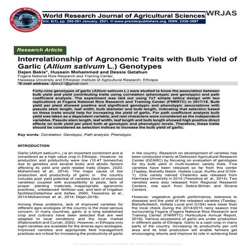 Growth and yield performance and viral disease screening of Philippine ...