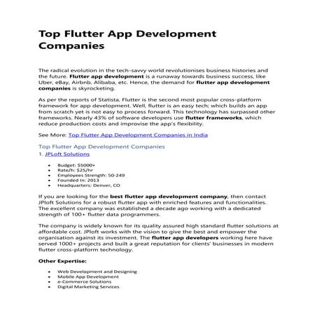 Flutter App Development Companies 