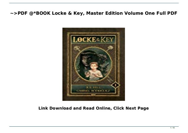 >PDF *BOOK Locke & Key, Master Edition Volume One Full PDF