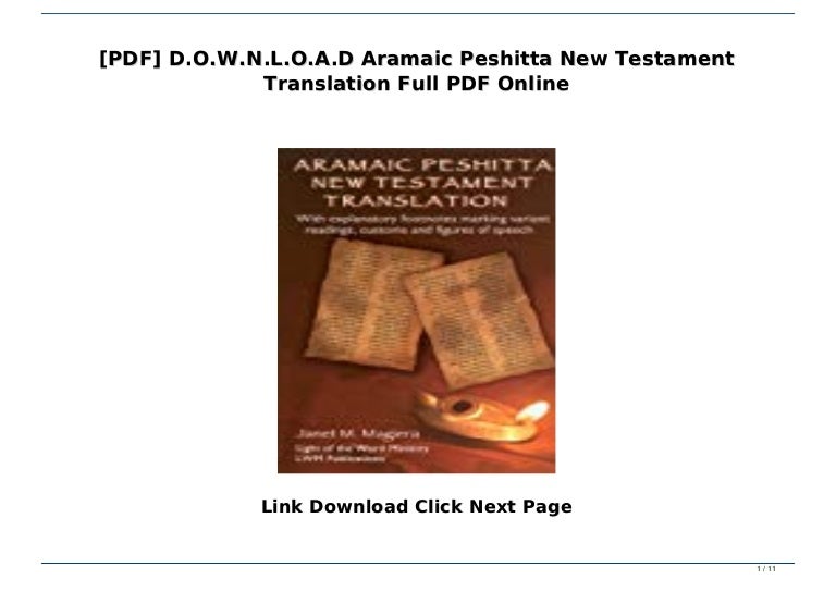 Peshitta Complete Text Online Pdf – PORBFU