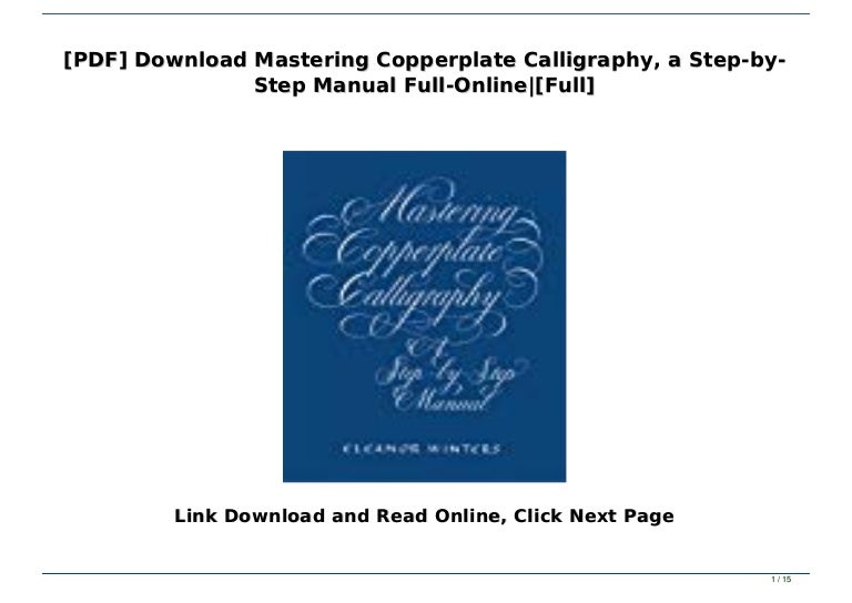 mastering copperplate calligraphy pdf free download