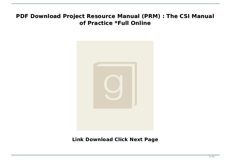 Csi Project Resource Manual
