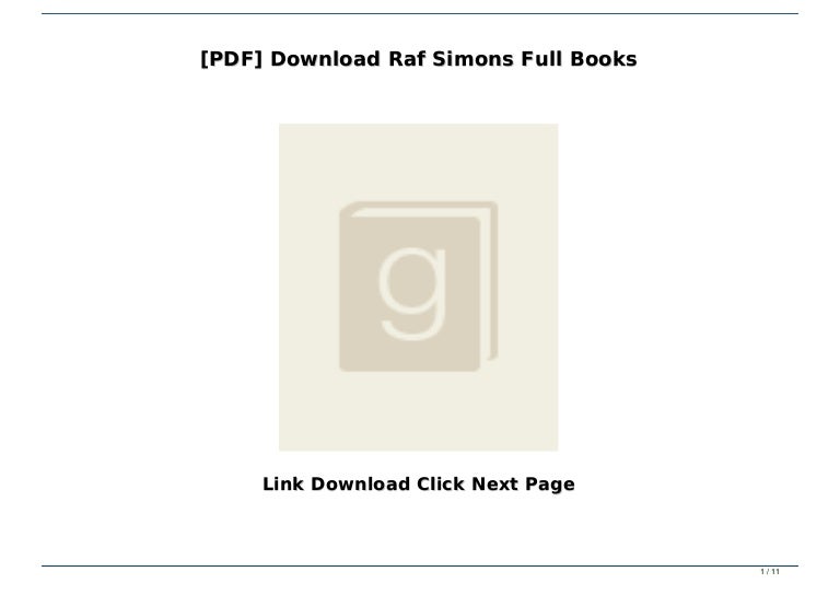 Pdf Download Raf Simons Full Books