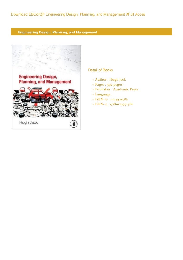 Pdf Engineering Design Planning And Management Pdf Online