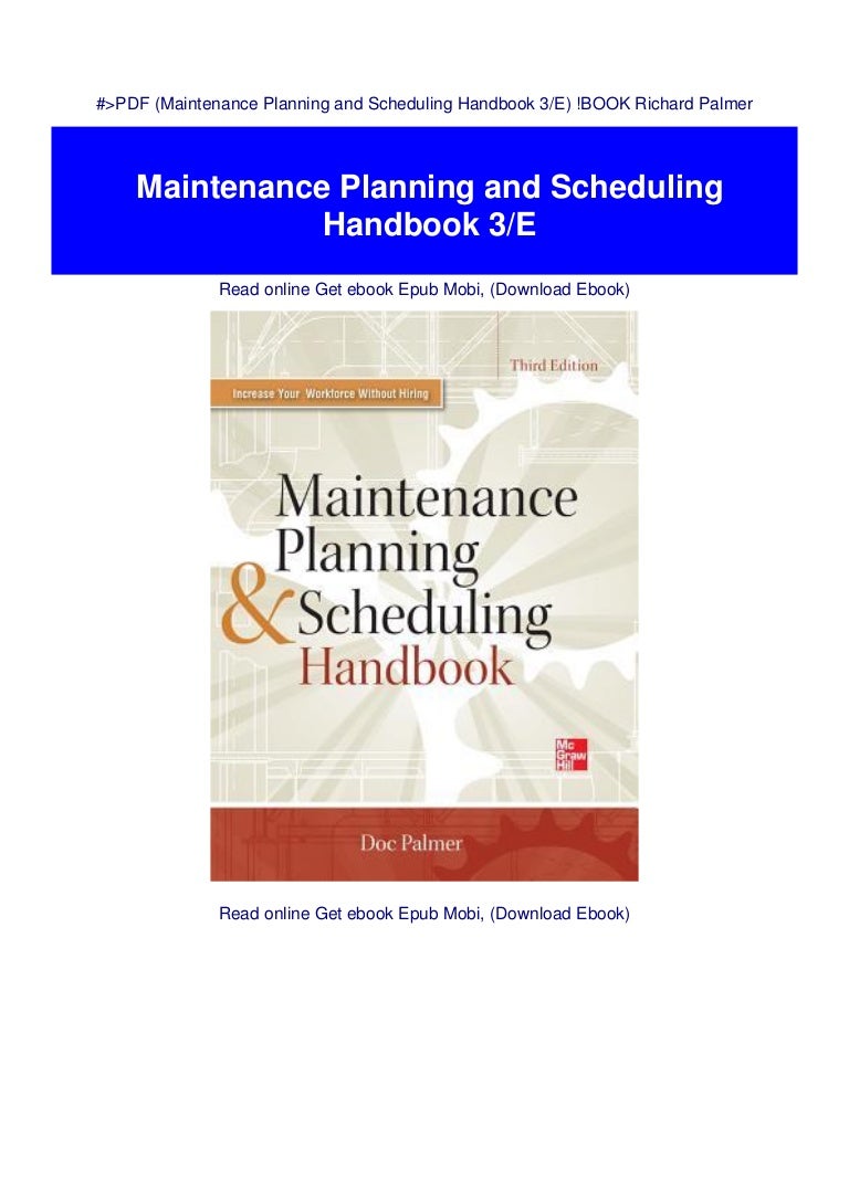 >PDF (Maintenance Planning and Scheduling Handbook 3/E) !BOOK Richar…