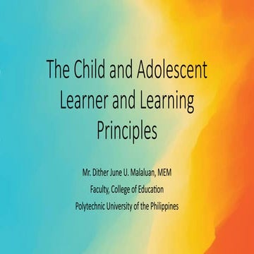 Comprehensive Overview of Child and Adolescent Learner Development ...