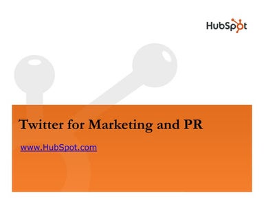 Twitter For Marketing Webinar 01 2009