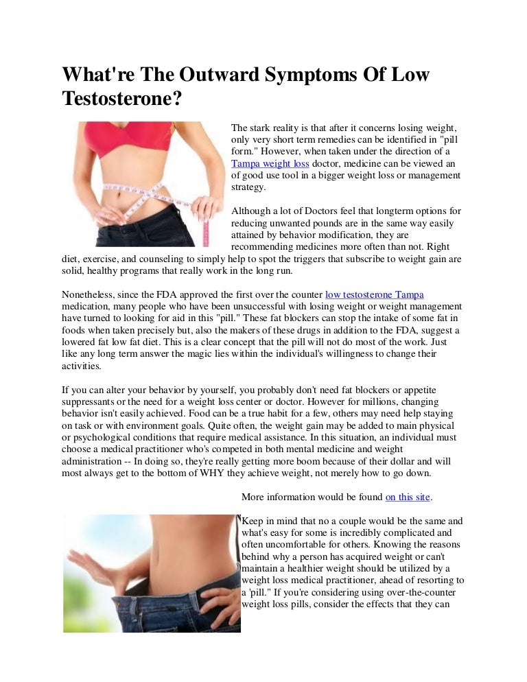 What're The Outward Symptoms Of Low Testosterone?