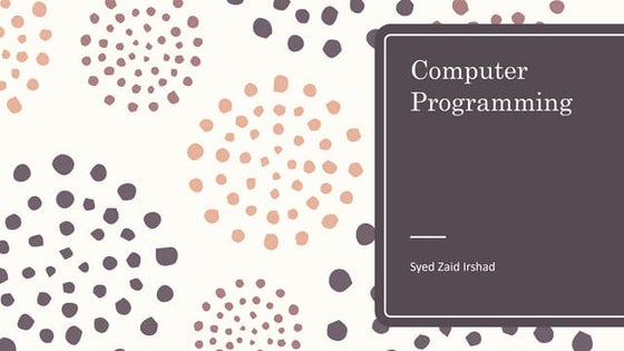Introduction to computer programming | PPT
