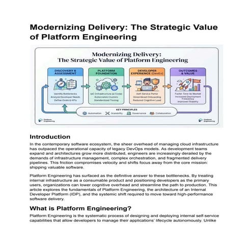 Modernizing Software Delivery with Platform Engineering: Strategies and ...