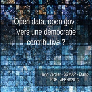Open Data, Open Government, vers un...