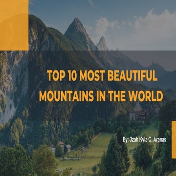 Top 10 most beautiful mountains in the world 