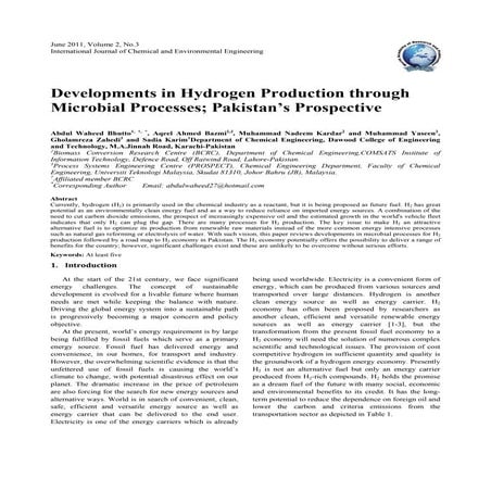 Developments in Hydrogen Production through Microbial Processes  