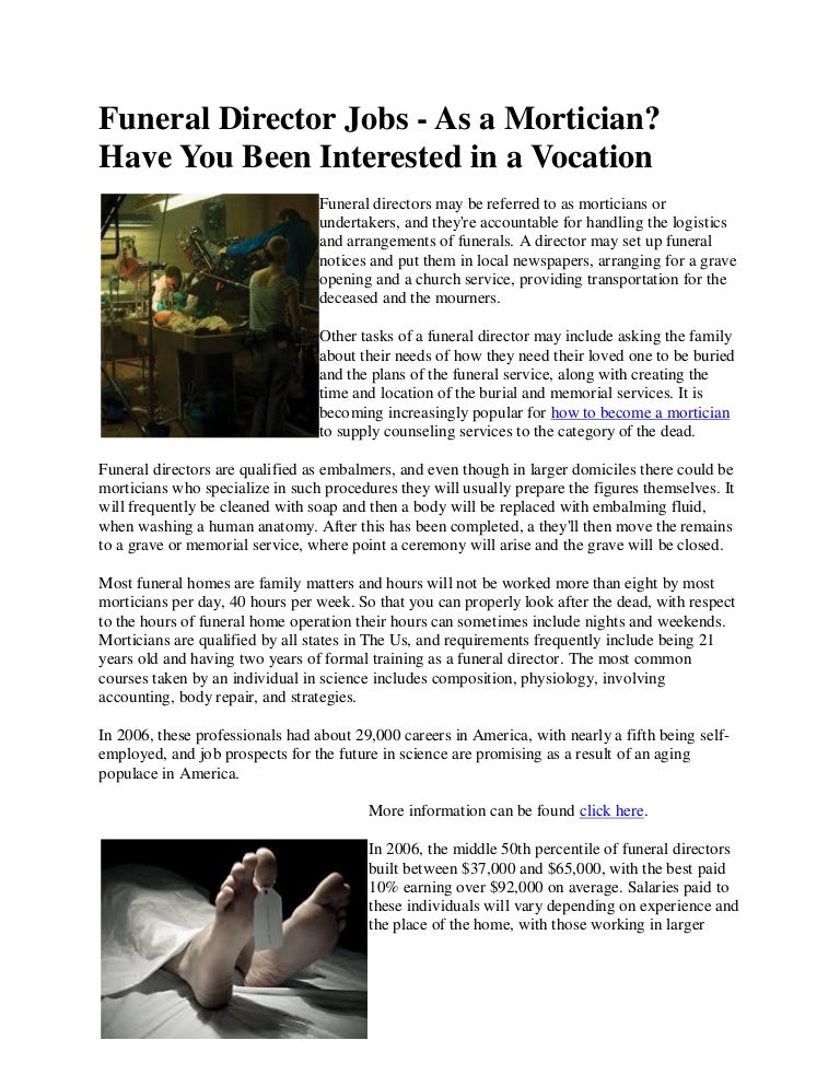 Funeral Director Jobs As a Mortician? Have You Been Interested in a…