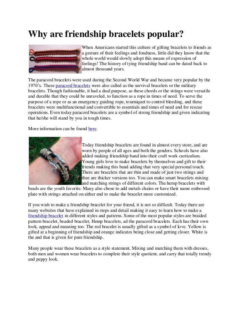 Why are friendship bracelets popular?