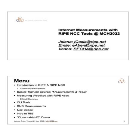 Internet Measurements with RIPE NCC Tools