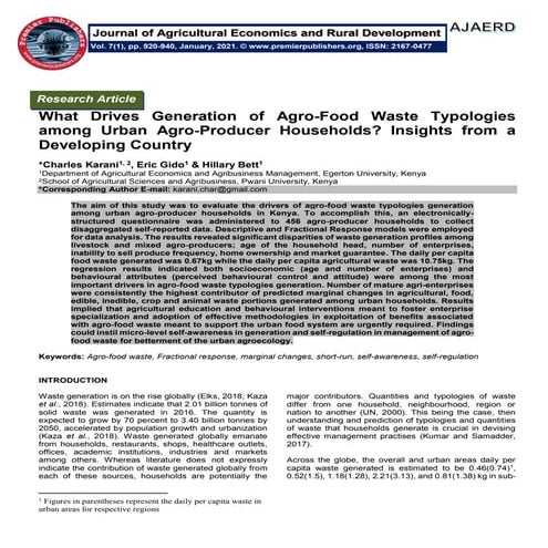 Determinants of food insecurity in addis ababa city, ethiopia | PDF