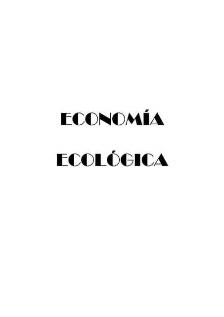 Economía Ecológica