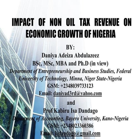 Impact of Non-Oil Tax Revenue on Economic Growth of Nigeria | PDF
