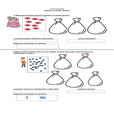 guia divisiones con dibujos 4 basico