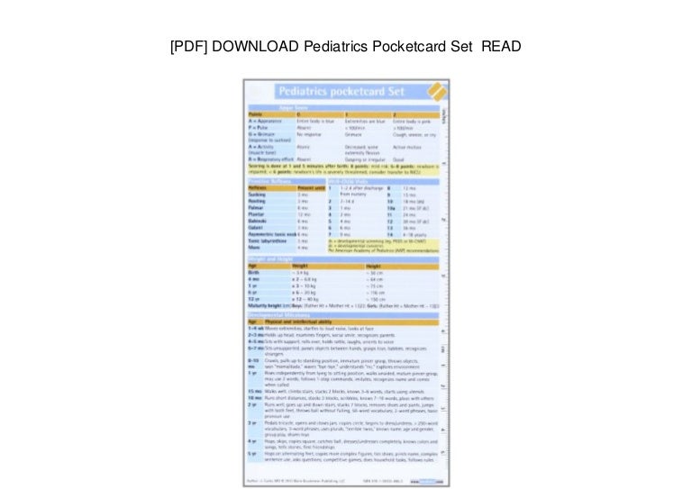 [PDF] DOWNLOAD Pediatrics Pocketcard Set READ