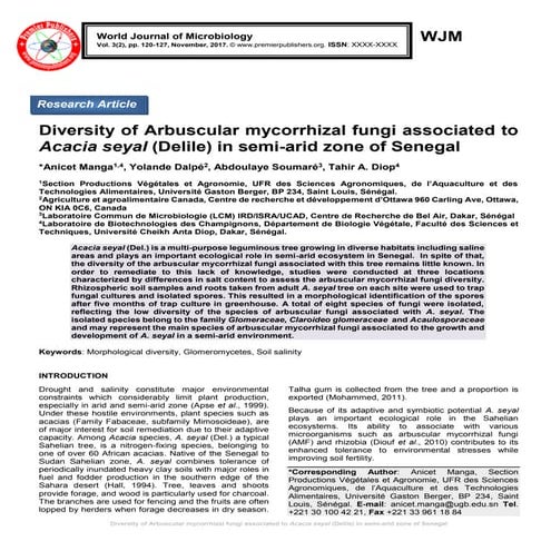 Role of native arbuscular mycorrhizal fungi on maize (Zea mays) growth ...
