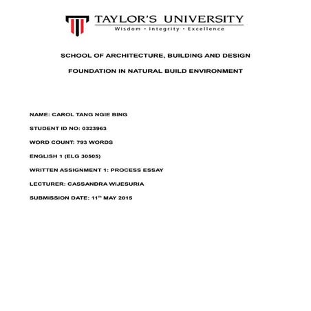 English Process Writing Final