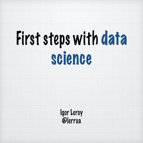 First steps with Data Science | PDF | Databases | Computer Software and ...