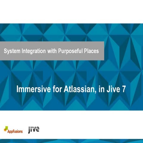 JiveWorld 2013 Developer Review - Atlassian JIRA in Jive 7 Integration - Purp...
