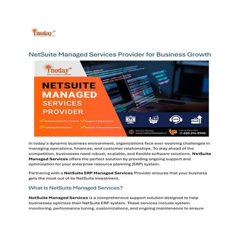 NetSuite Managed Services Provider for Business Growth