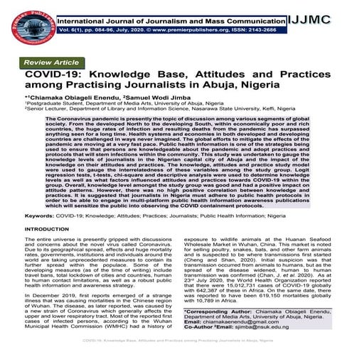 COVID-19: Knowledge Base, Attitudes and Practices among Practising ...