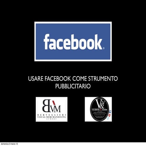 presentazione corso facebook 1 per ottici