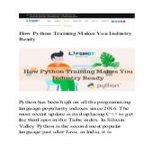 How Python Training Makes You Industry Ready