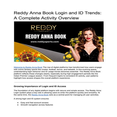 Reddy Anna Book Login and ID Trends: A Complete Activity Overview | PDF