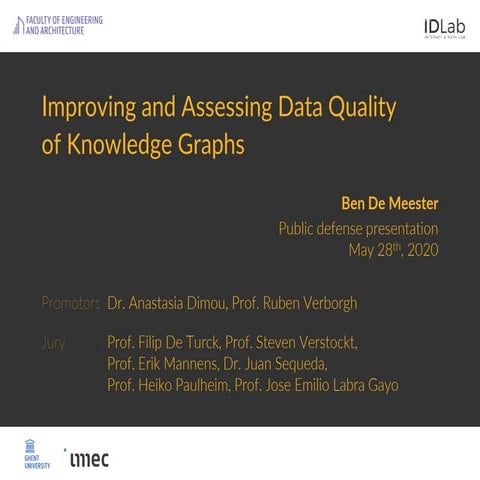 Public PhD Defense - Ben De Meester