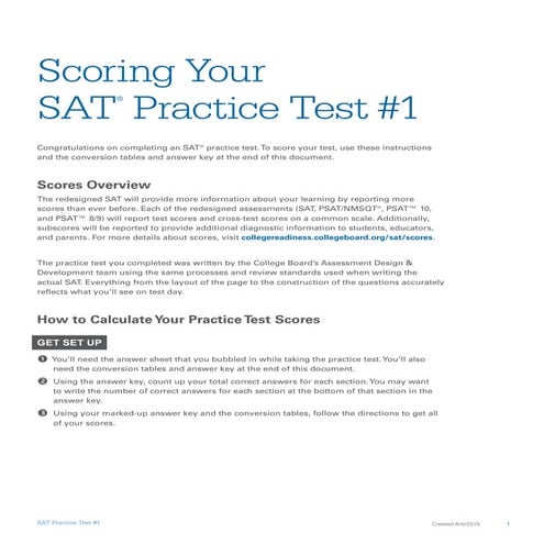 Scoring Sat Practice Test (1)
