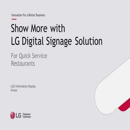 LG Digital Signage Solutions | PDF