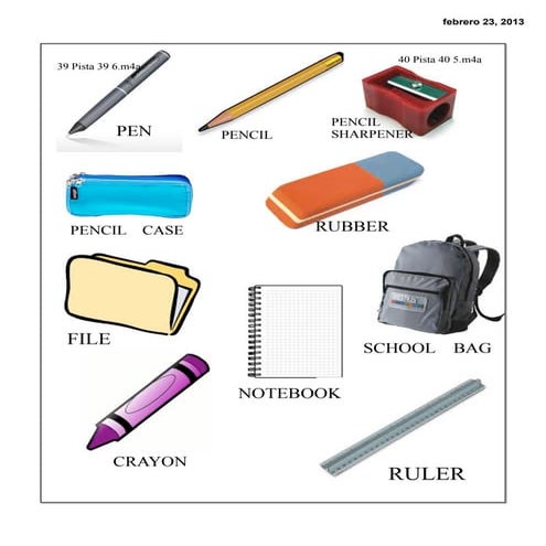 Pdf tema 2 classroom objects repaso | PDF