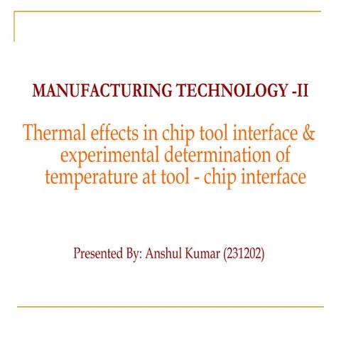Thermal asects of metal cutting & measurement methods