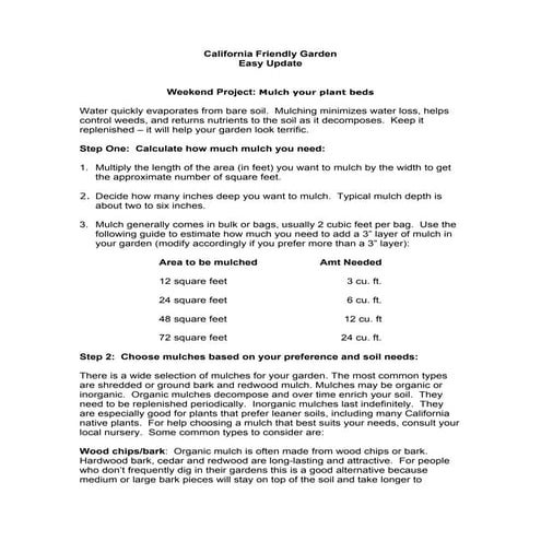 California Friendly Garden: Mulch Your Plant Beds