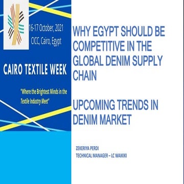Why Egypt should be competitive in the Global Denim Supply Chain?